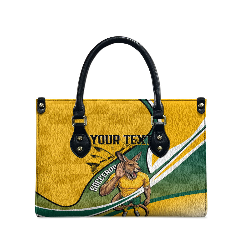 Personalized Australia Soccer Kangaroo Mascot Leather Bag Sydney Opera House - Hear the Champions Roar Football