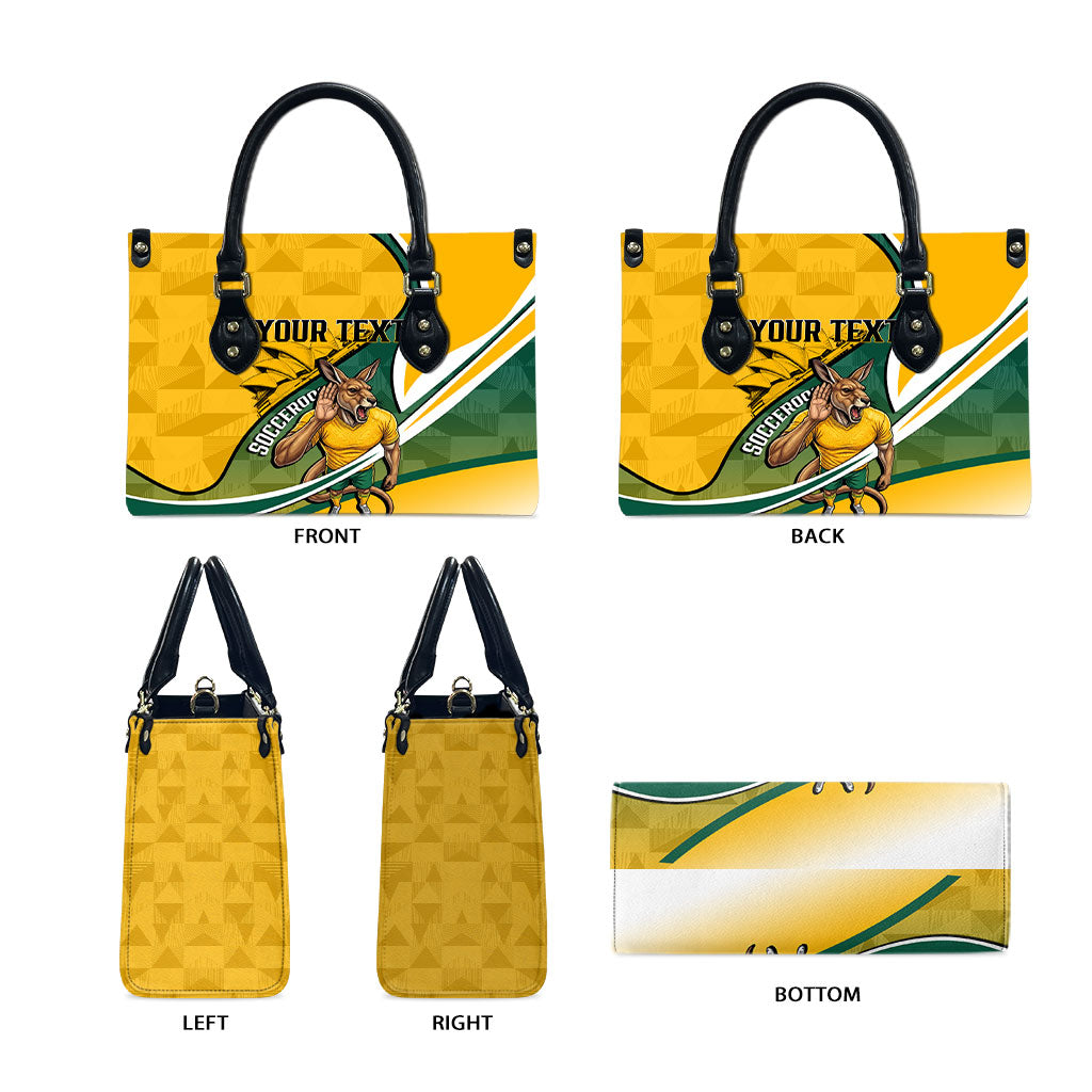 Personalized Australia Soccer Kangaroo Mascot Leather Bag Sydney Opera House - Hear the Champions Roar Football