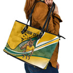 Personalized Australia Soccer Kangaroo Mascot Leather Tote Bag Sydney Opera House - Hear the Champions Roar Football