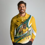 Personalized Australia Soccer Kangaroo Mascot Long Sleeve Polo Shirt Sydney Opera House - Hear the Champions Roar Football