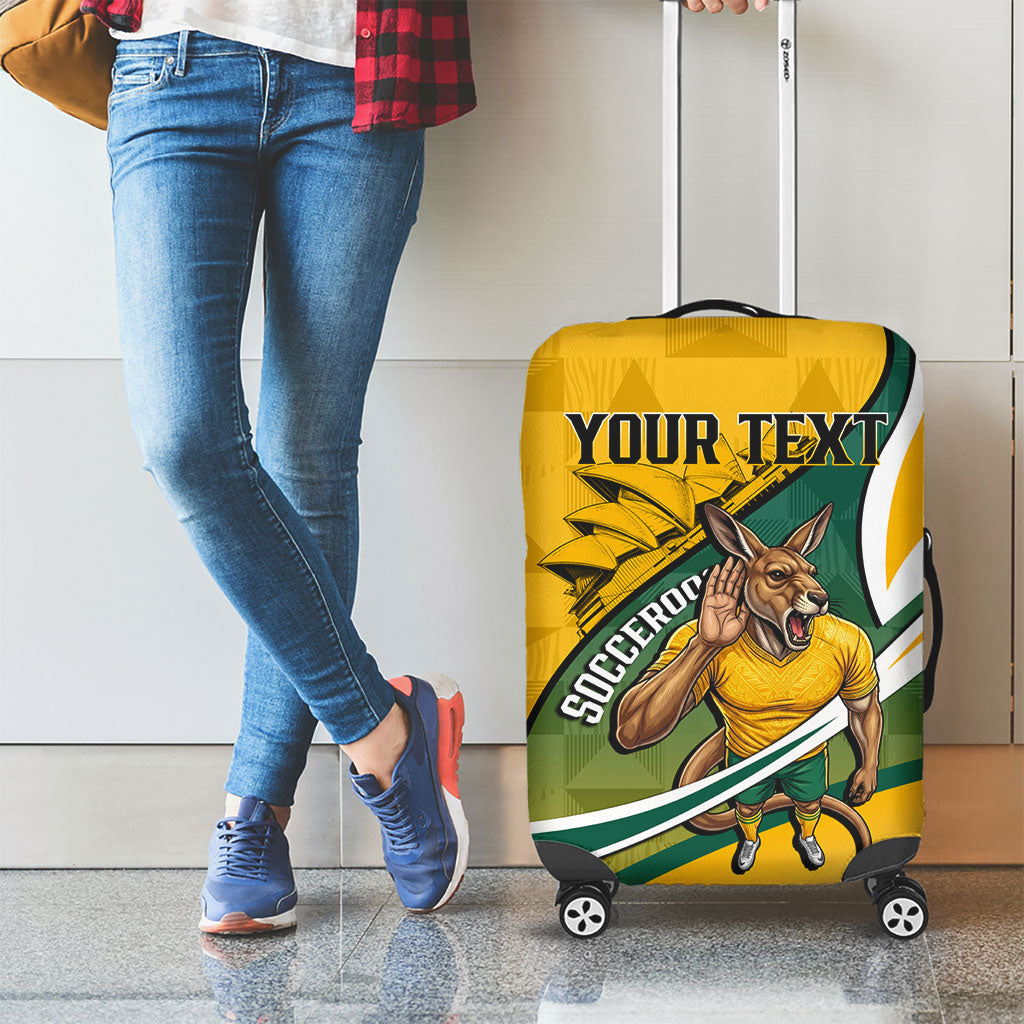 Personalized Australia Soccer Kangaroo Mascot Luggage Cover Sydney Opera House - Hear the Champions Roar Football
