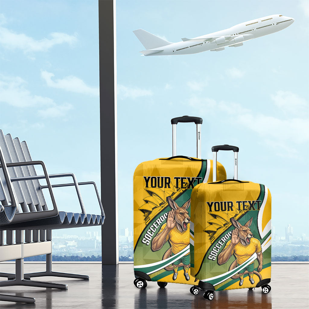 Personalized Australia Soccer Kangaroo Mascot Luggage Cover Sydney Opera House - Hear the Champions Roar Football