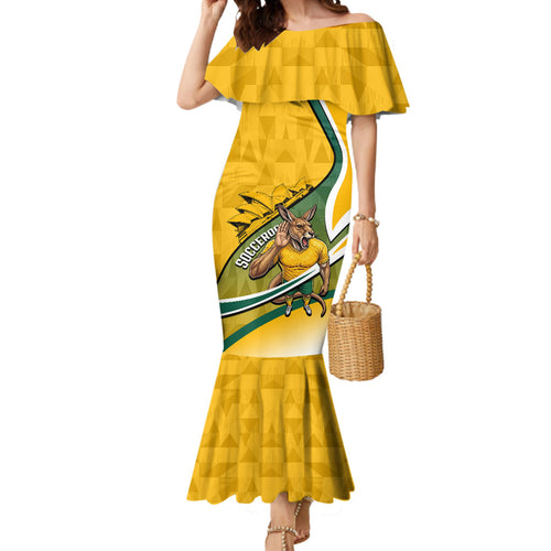 Personalized Australia Soccer Kangaroo Mascot Mermaid Dress Sydney Opera House - Hear the Champions Roar Football