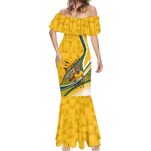 Personalized Australia Soccer Kangaroo Mascot Mermaid Dress Sydney Opera House - Hear the Champions Roar Football