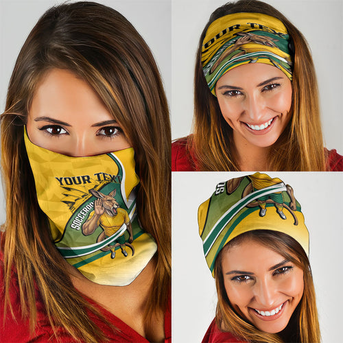 Personalized Australia Soccer Kangaroo Mascot Neck Gaiter Sydney Opera House - Hear the Champions Roar Football
