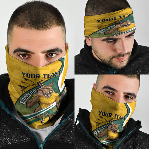 Personalized Australia Soccer Kangaroo Mascot Neck Gaiter Sydney Opera House - Hear the Champions Roar Football