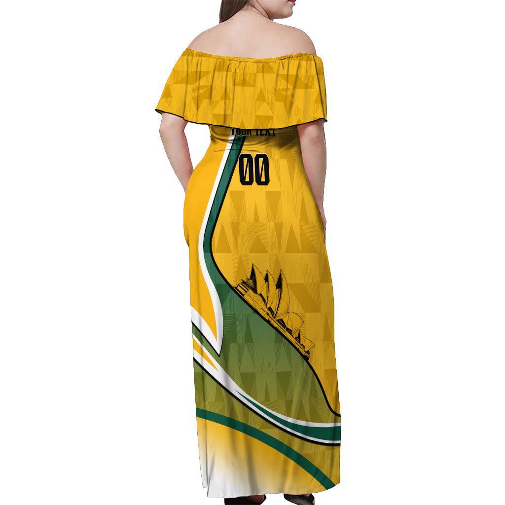 Personalized Australia Soccer Kangaroo Mascot Off Shoulder Maxi Dress Sydney Opera House - Hear the Champions Roar Football
