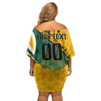 Personalized Australia Soccer Kangaroo Mascot Off Shoulder Short Dress Sydney Opera House - Hear the Champions Roar Football
