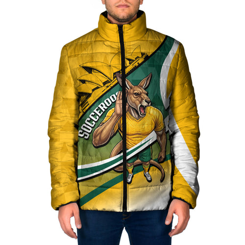 Personalized Australia Soccer Kangaroo Mascot Padded Jacket Sydney Opera House - Hear the Champions Roar Football