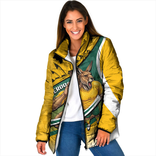 Personalized Australia Soccer Kangaroo Mascot Padded Jacket Sydney Opera House - Hear the Champions Roar Football