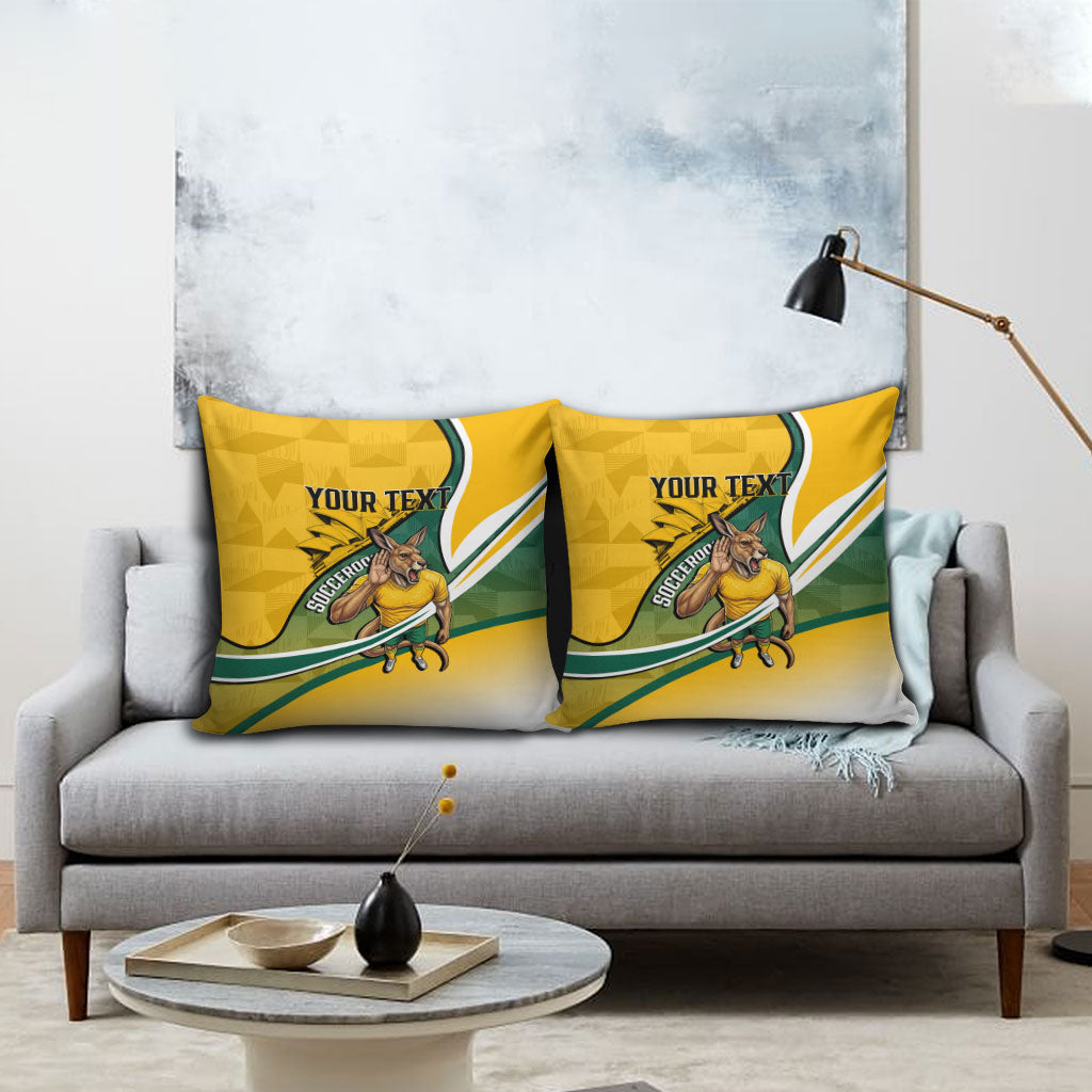 Personalized Australia Soccer Kangaroo Mascot Pillow Cover Sydney Opera House - Hear the Champions Roar Football