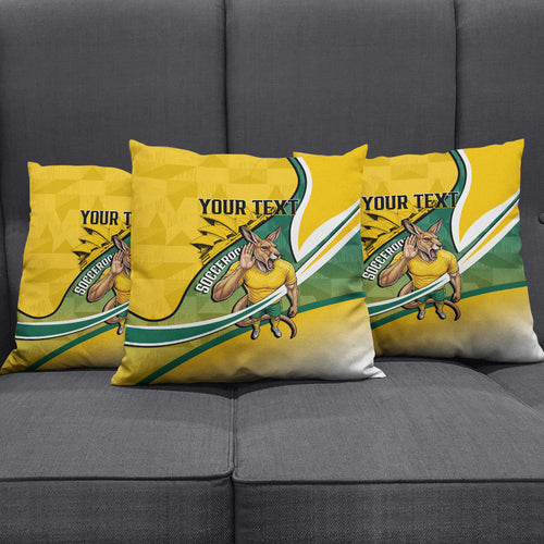 Personalized Australia Soccer Kangaroo Mascot Pillow Cover Sydney Opera House - Hear the Champions Roar Football
