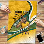Personalized Australia Soccer Kangaroo Mascot Puzzle Sydney Opera House - Hear the Champions Roar Football