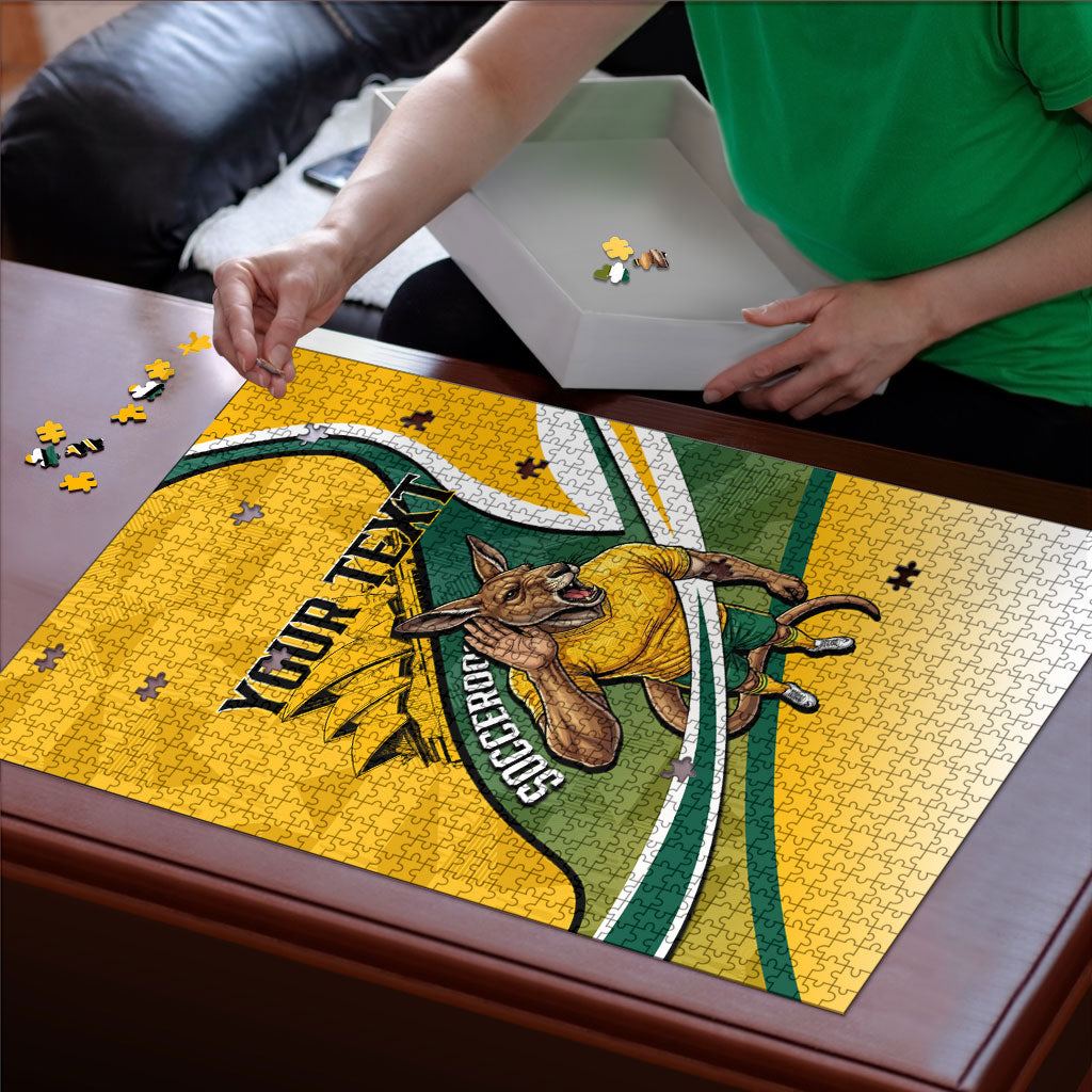 Personalized Australia Soccer Kangaroo Mascot Puzzle Sydney Opera House - Hear the Champions Roar Football