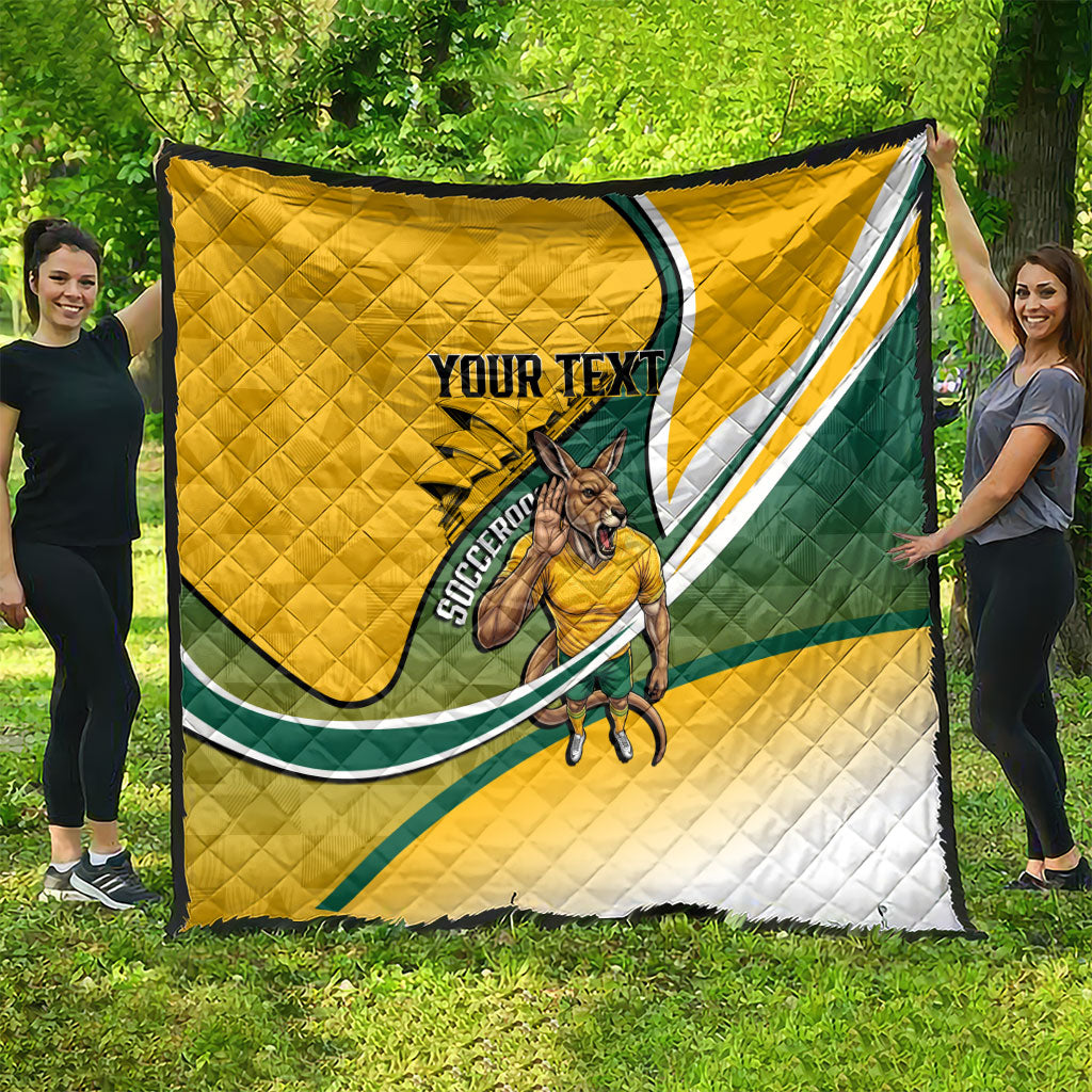 Personalized Australia Soccer Kangaroo Mascot Quilt Sydney Opera House - Hear the Champions Roar Football