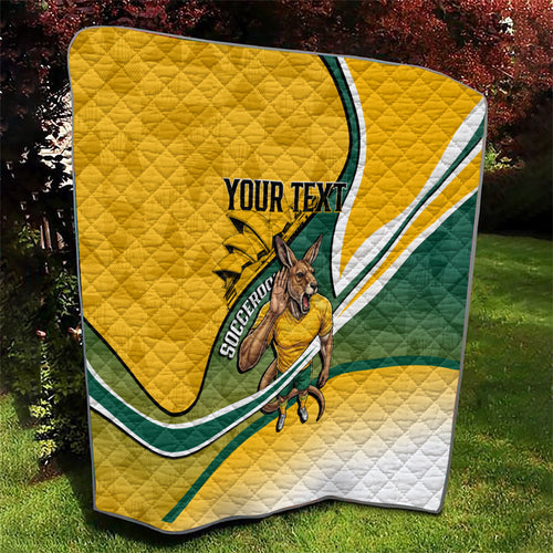 Personalized Australia Soccer Kangaroo Mascot Quilt Sydney Opera House - Hear the Champions Roar Football