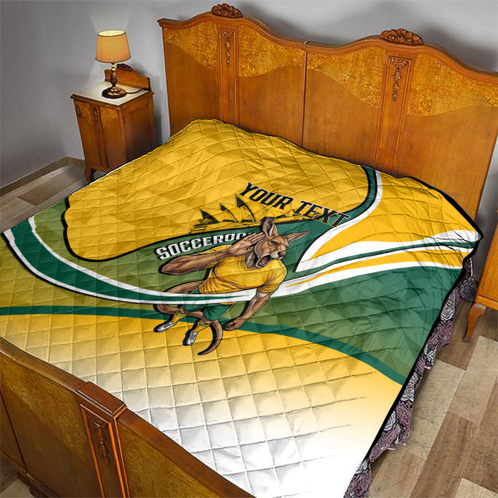 Personalized Australia Soccer Kangaroo Mascot Quilt Sydney Opera House - Hear the Champions Roar Football