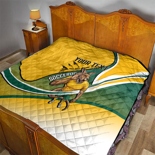 Personalized Australia Soccer Kangaroo Mascot Quilt Sydney Opera House - Hear the Champions Roar Football