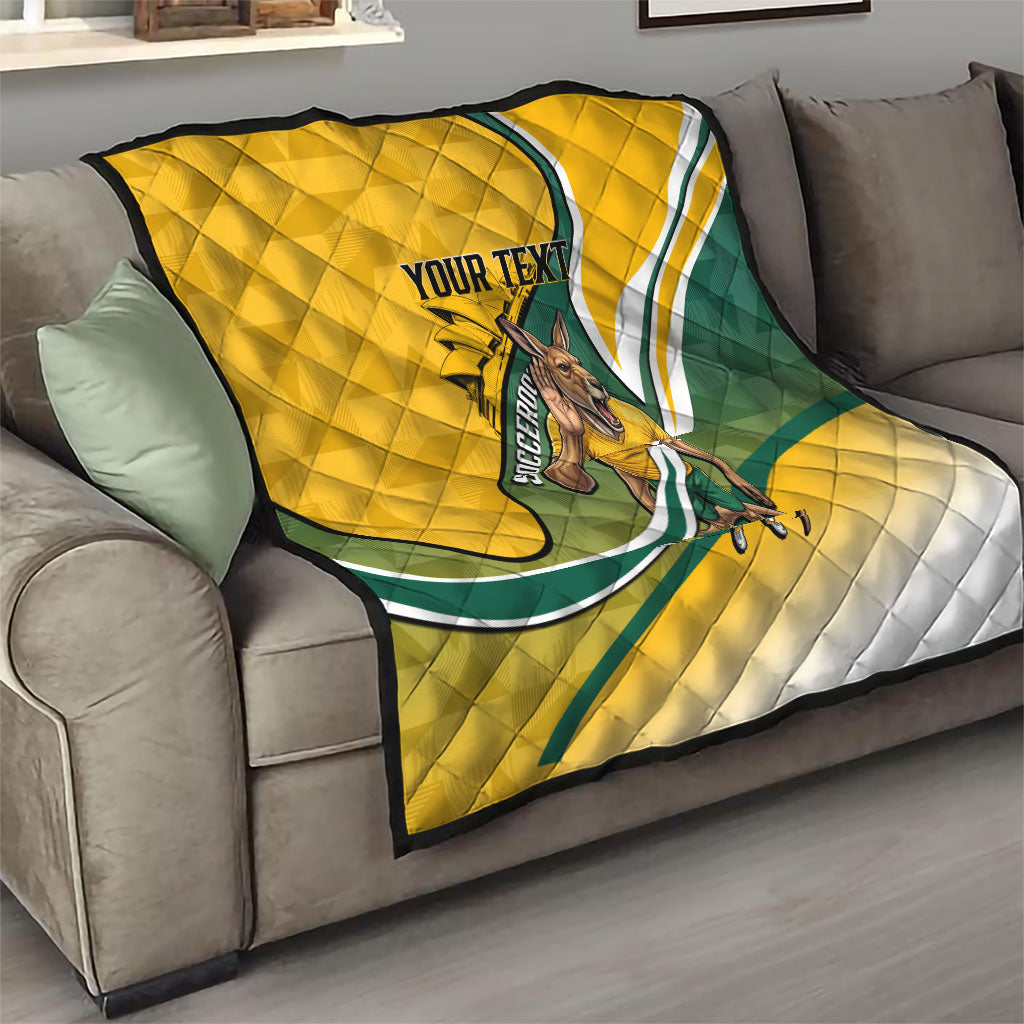 Personalized Australia Soccer Kangaroo Mascot Quilt Sydney Opera House - Hear the Champions Roar Football