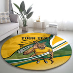 Personalized Australia Soccer Kangaroo Mascot Round Carpet Sydney Opera House - Hear the Champions Roar Football
