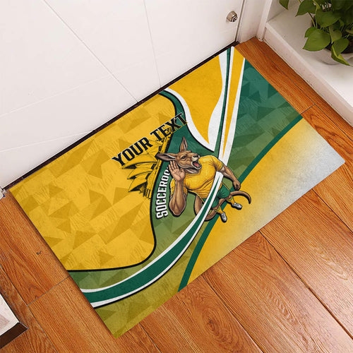 Personalized Australia Soccer Kangaroo Mascot Rubber Doormat Sydney Opera House - Hear the Champions Roar Football