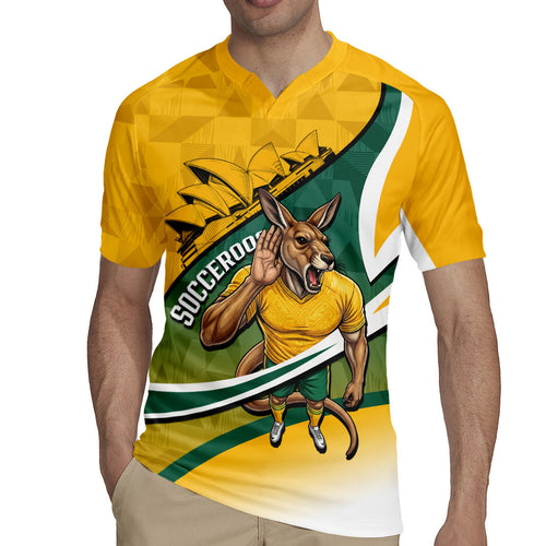 Personalized Australia Soccer Kangaroo Mascot Rugby Jersey Sydney Opera House - Hear the Champions Roar Football
