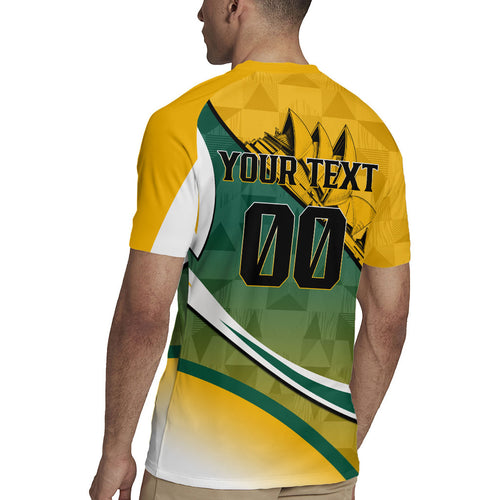 Personalized Australia Soccer Kangaroo Mascot Rugby Jersey Sydney Opera House - Hear the Champions Roar Football
