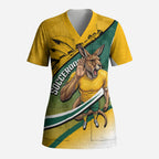 Personalized Australia Soccer Kangaroo Mascot Scrub Top Sydney Opera House - Hear the Champions Roar Football