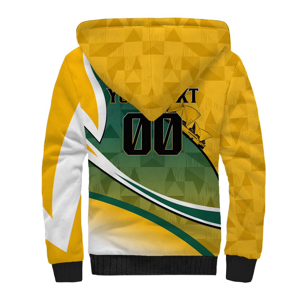 Personalized Australia Soccer Kangaroo Mascot Sherpa Hoodie Sydney Opera House - Hear the Champions Roar Football