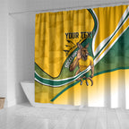 Personalized Australia Soccer Kangaroo Mascot Shower Curtain Sydney Opera House - Hear the Champions Roar Football