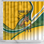 Personalized Australia Soccer Kangaroo Mascot Shower Curtain Sydney Opera House - Hear the Champions Roar Football