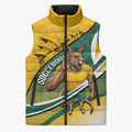 Personalized Australia Soccer Kangaroo Mascot Sleeveless Puffer Jacket Sydney Opera House - Hear the Champions Roar Football