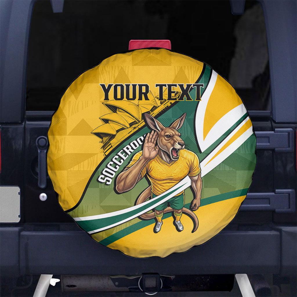 Personalized Australia Soccer Kangaroo Mascot Spare Tire Cover Sydney Opera House - Hear the Champions Roar Football