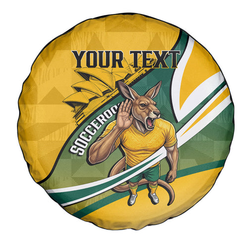 Personalized Australia Soccer Kangaroo Mascot Spare Tire Cover Sydney Opera House - Hear the Champions Roar Football