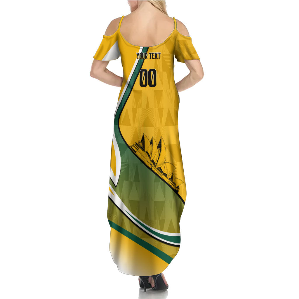Personalized Australia Soccer Kangaroo Mascot Summer Maxi Dress Sydney Opera House - Hear the Champions Roar Football