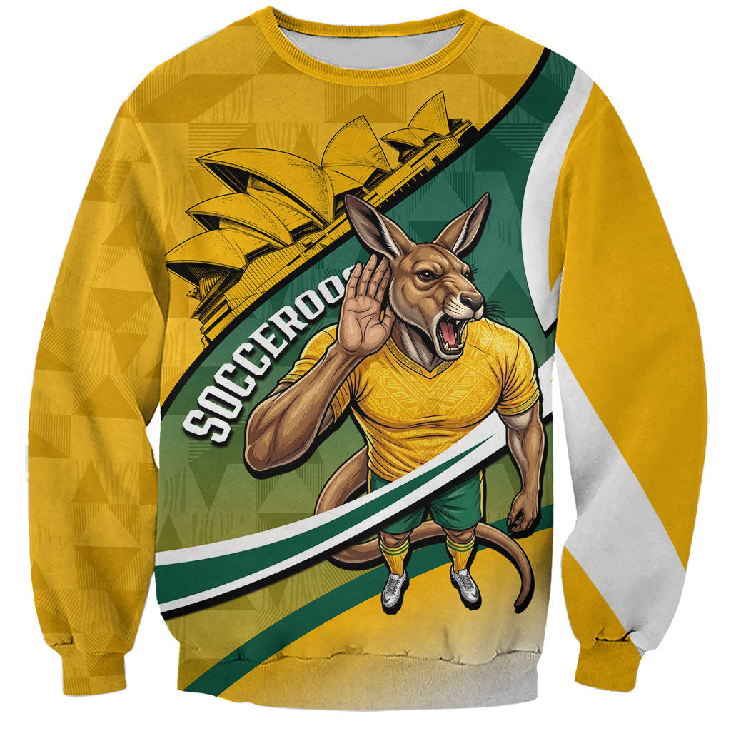 Personalized Australia Soccer Kangaroo Mascot Sweatshirt Sydney Opera House - Hear the Champions Roar Football