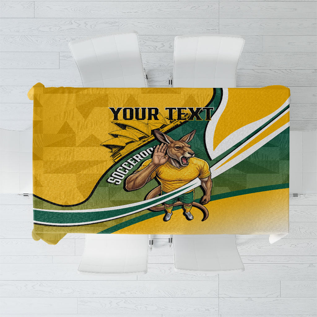 Personalized Australia Soccer Kangaroo Mascot Tablecloth Sydney Opera House - Hear the Champions Roar Football
