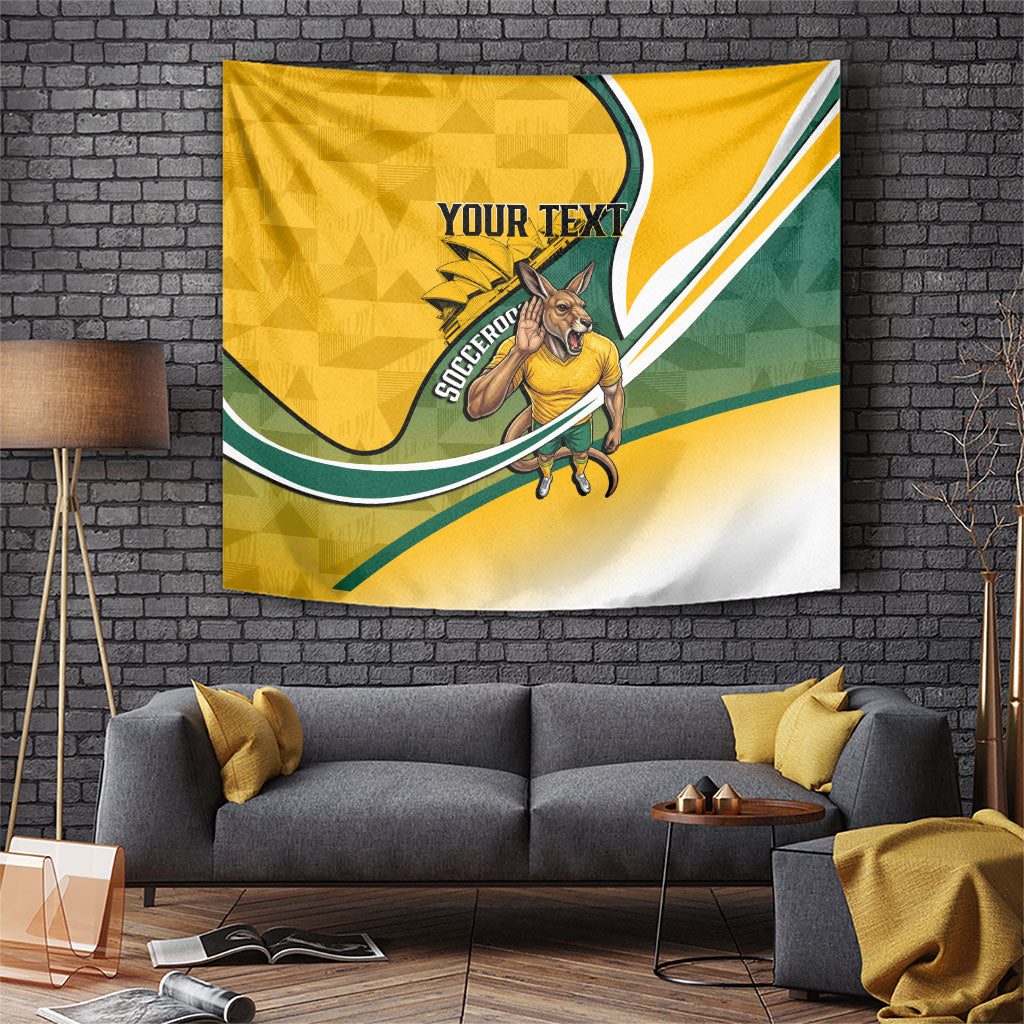 Personalized Australia Soccer Kangaroo Mascot Tapestry Sydney Opera House - Hear the Champions Roar Football