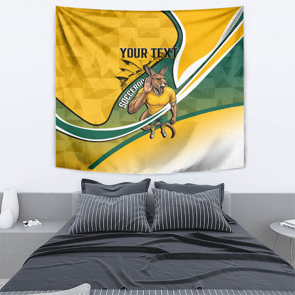 Personalized Australia Soccer Kangaroo Mascot Tapestry Sydney Opera House - Hear the Champions Roar Football
