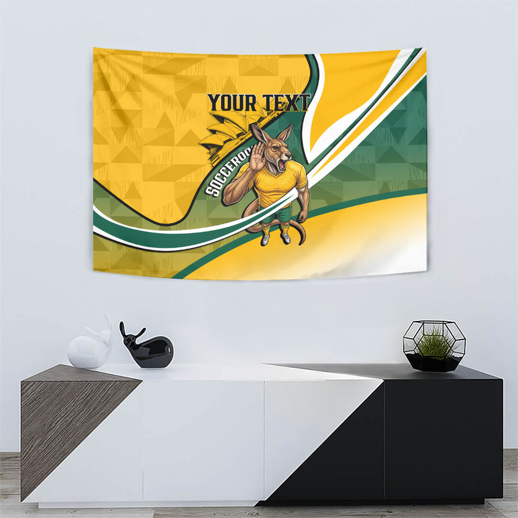 Personalized Australia Soccer Kangaroo Mascot Tapestry Sydney Opera House - Hear the Champions Roar Football