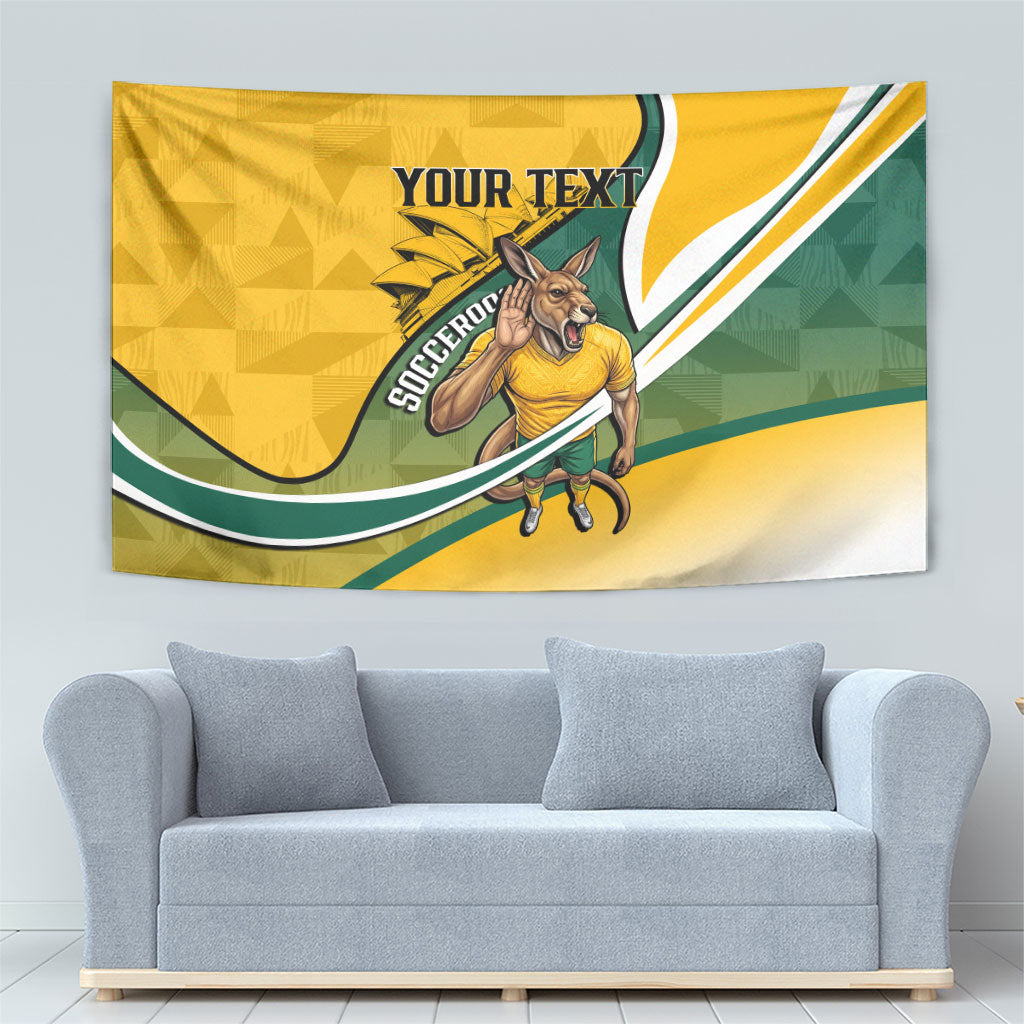 Personalized Australia Soccer Kangaroo Mascot Tapestry Sydney Opera House - Hear the Champions Roar Football