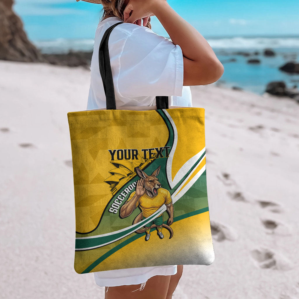 Personalized Australia Soccer Kangaroo Mascot Tote Bag Sydney Opera House - Hear the Champions Roar Football