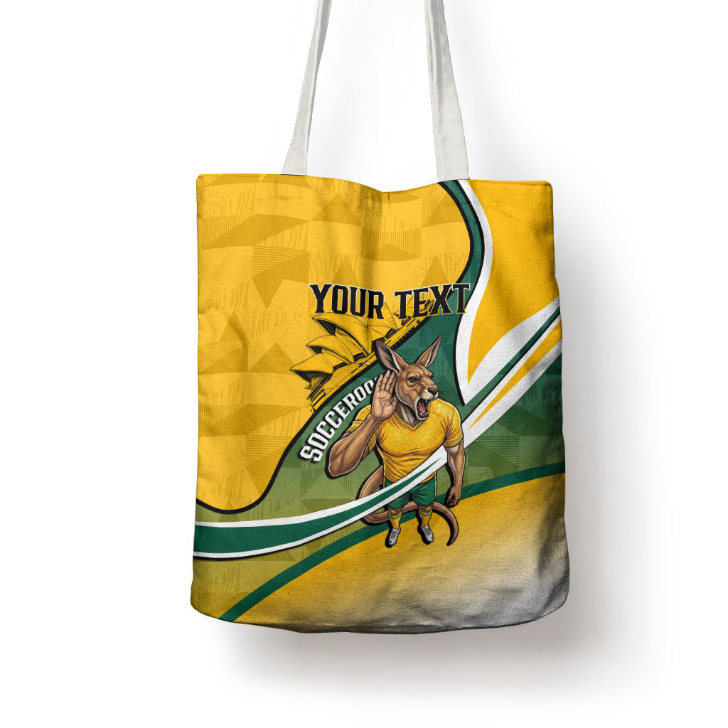 Personalized Australia Soccer Kangaroo Mascot Tote Bag Sydney Opera House - Hear the Champions Roar Football