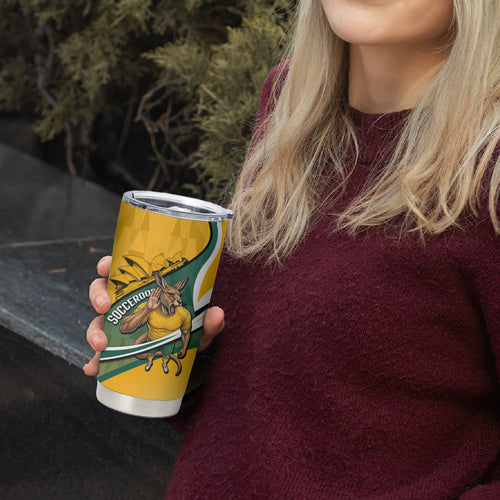 Personalized Australia Soccer Kangaroo Mascot Tumbler Cup Sydney Opera House - Hear the Champions Roar Football