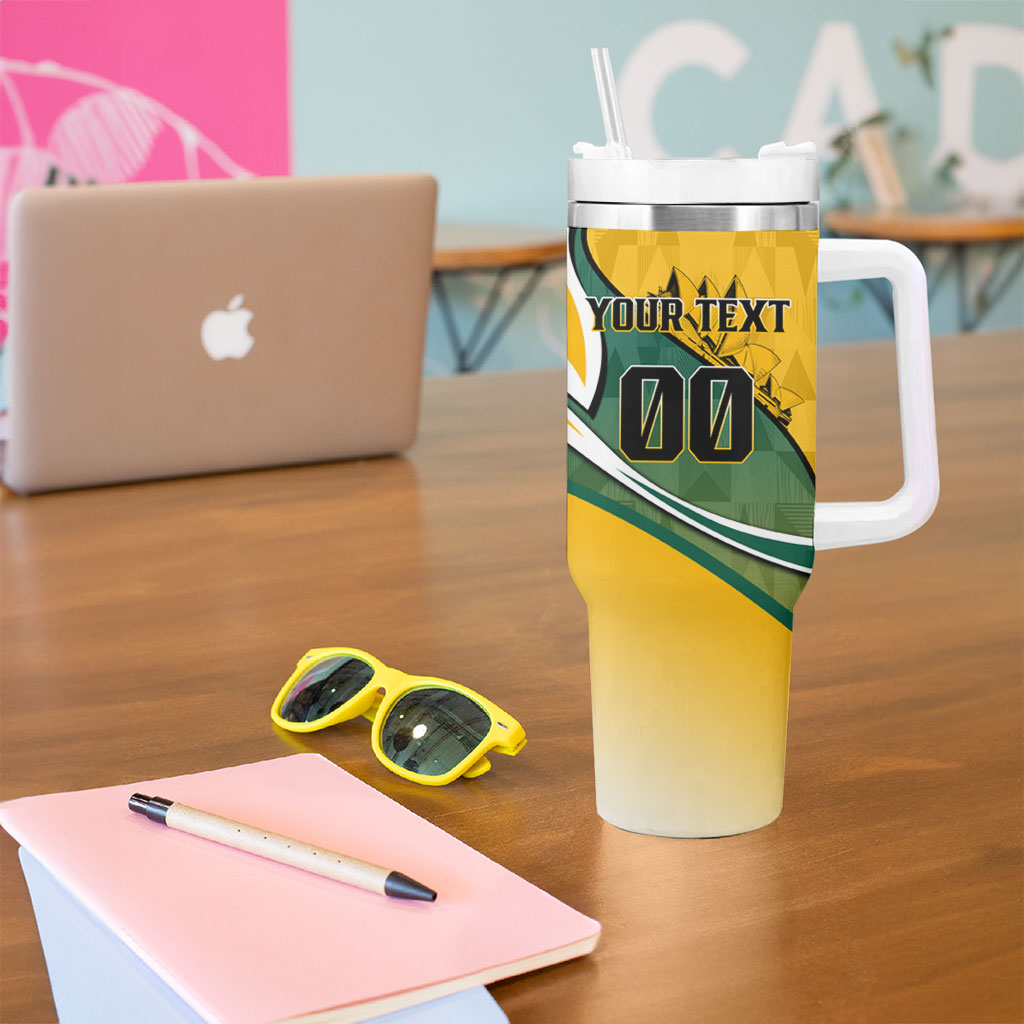 Personalized Australia Soccer Kangaroo Mascot Tumbler With Handle Sydney Opera House - Hear the Champions Roar Football