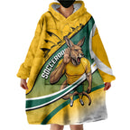 Personalized Australia Soccer Kangaroo Mascot Wearable Blanket Hoodie Sydney Opera House - Hear the Champions Roar Football