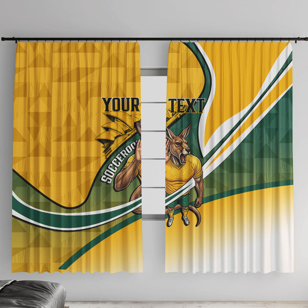 Personalized Australia Soccer Kangaroo Mascot Window Curtain Sydney Opera House - Hear the Champions Roar Football