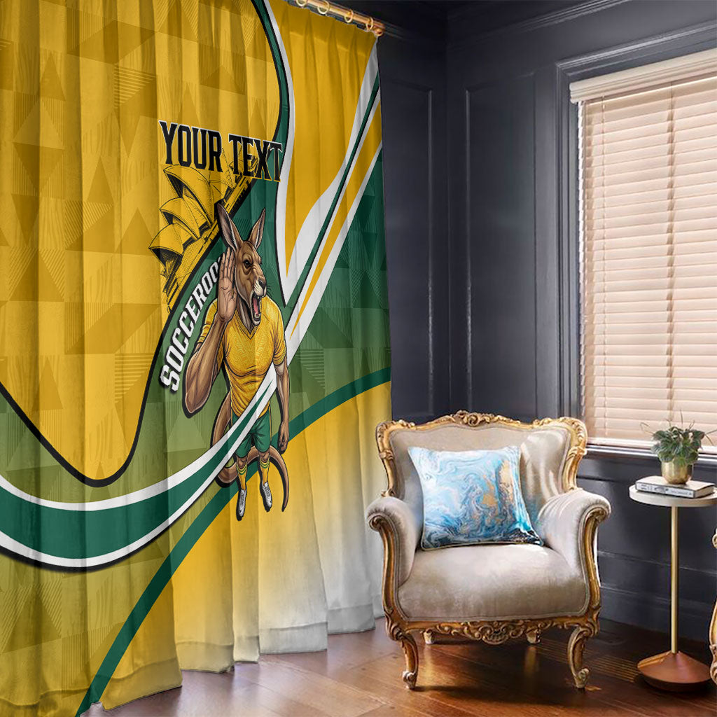 Personalized Australia Soccer Kangaroo Mascot Window Curtain Sydney Opera House - Hear the Champions Roar Football