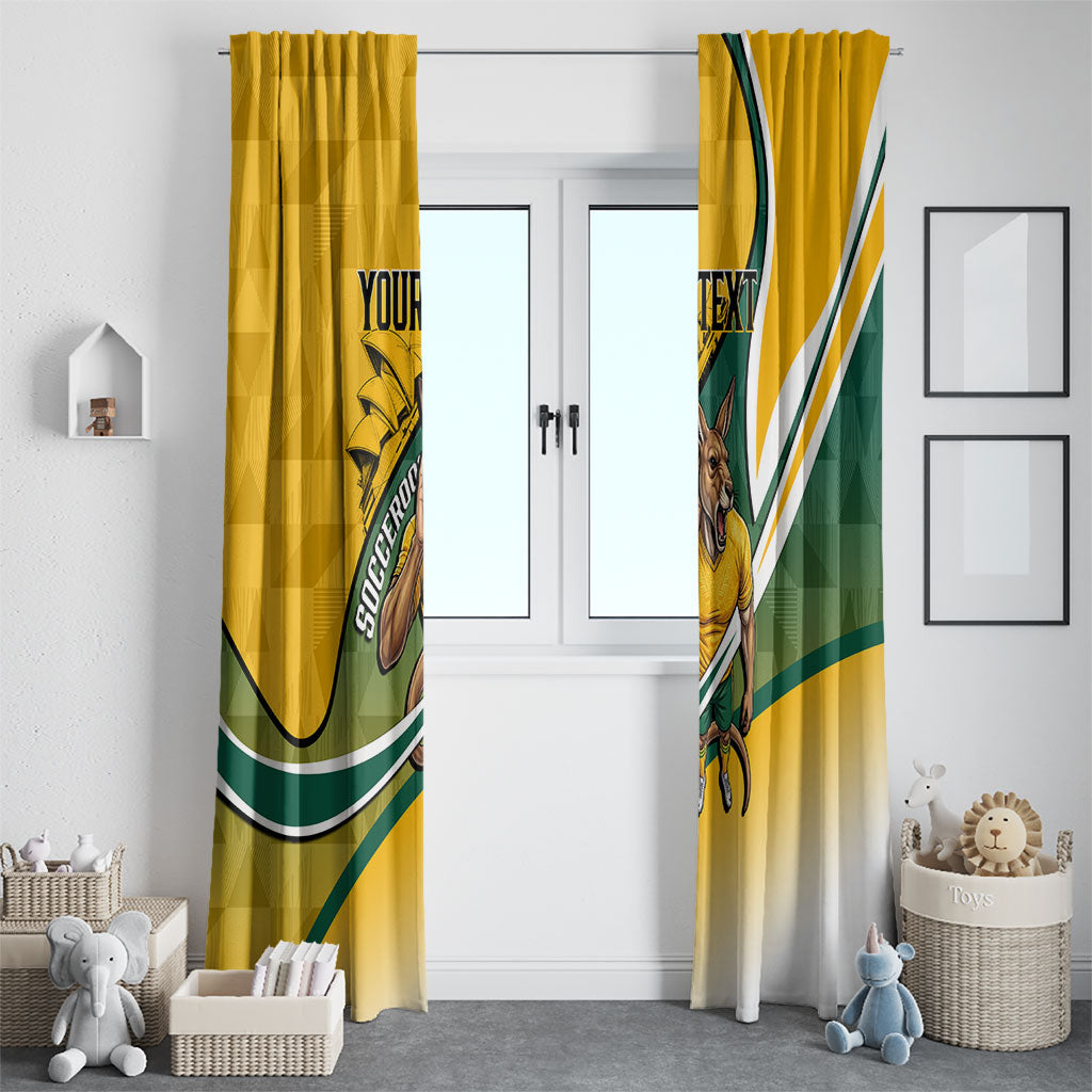 Personalized Australia Soccer Kangaroo Mascot Window Curtain Sydney Opera House - Hear the Champions Roar Football