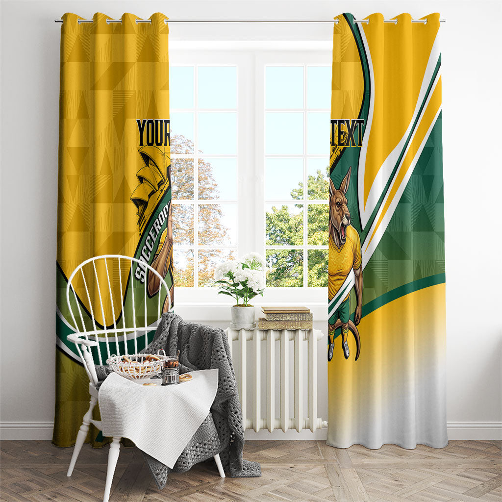 Personalized Australia Soccer Kangaroo Mascot Window Curtain Sydney Opera House - Hear the Champions Roar Football